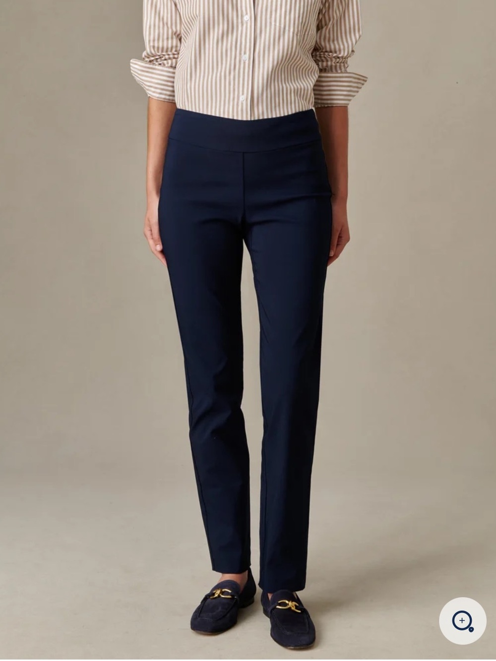 J. McLaughlin Navy Blue Slim Straight Masie Pants, Size 14, NWT